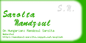 sarolta mandzsul business card